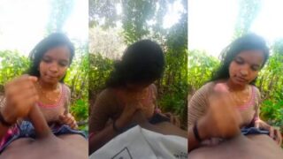 Cewek India Selatan Colokin Kontol Di Hutan Sambil Nyepongin Desi